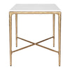 Heston Square Iron and Marble Side Table - Brass - Notbrand