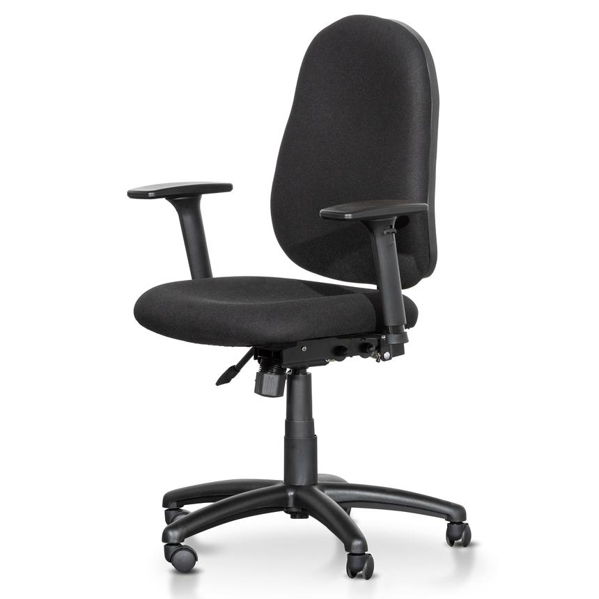 High Back Fabric Office Chair - Black - Notbrand