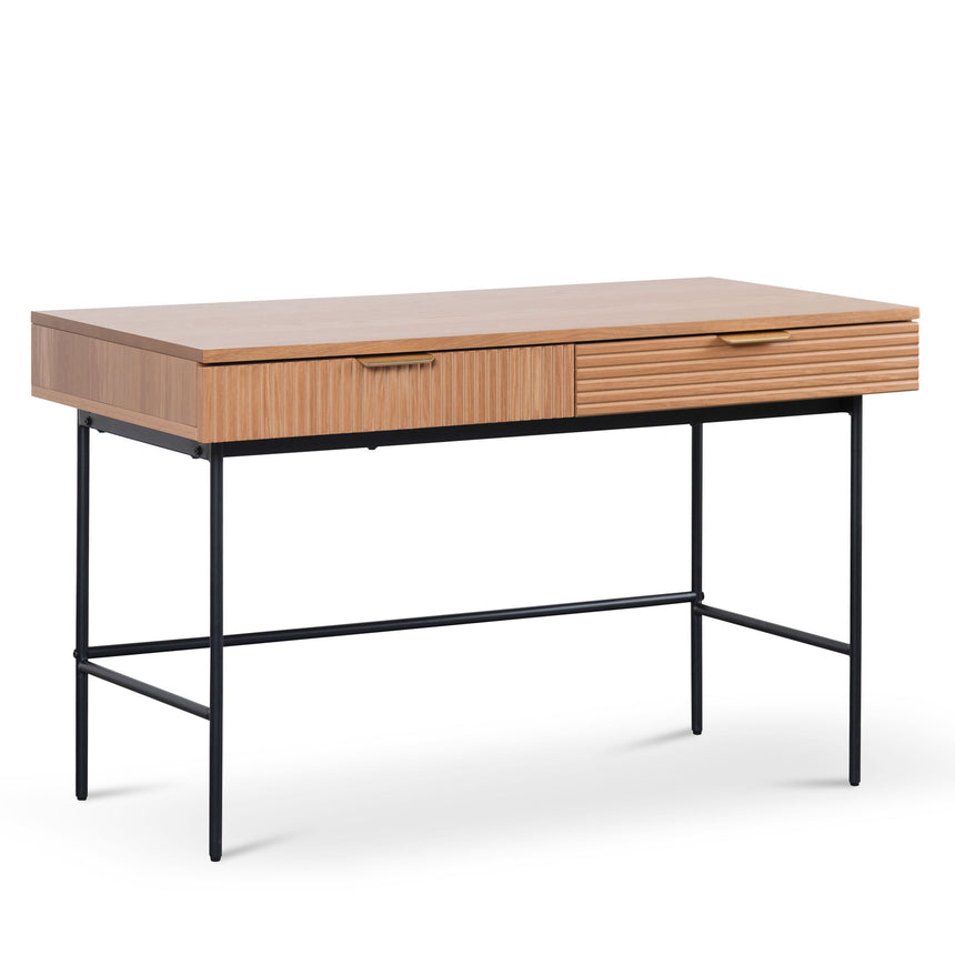 Abley 2 Drawer Wooden Desk - Dark Oak - Notbrand