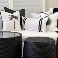 Ibiza Cotton and Velvet Cushion - Black - Notbrand
