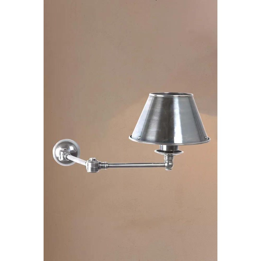 Portland Wall Light With Metal Shade - Antique Silver - Notbrand