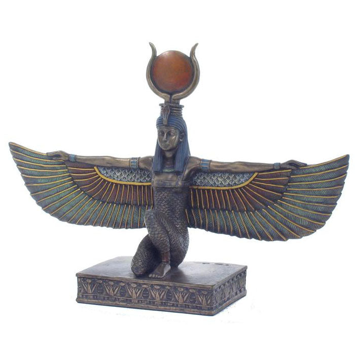 Isis With Solar Disc Bronze Figurine - Notbrand