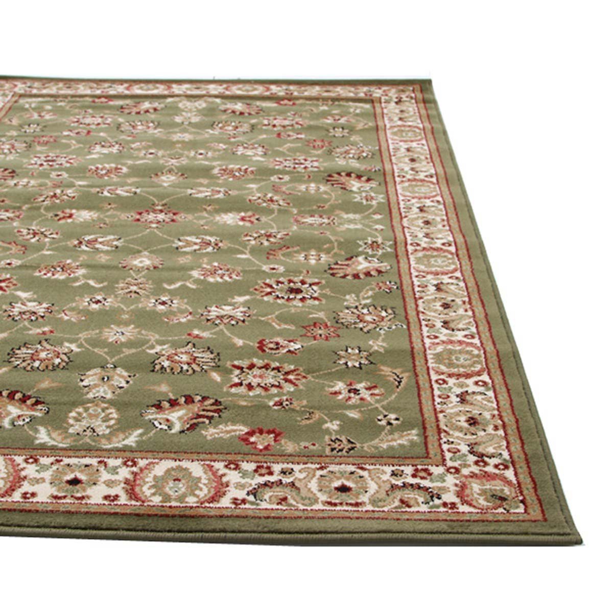 Istanbul Collection Traditional Floral Pattern Green Rug - Notbrand