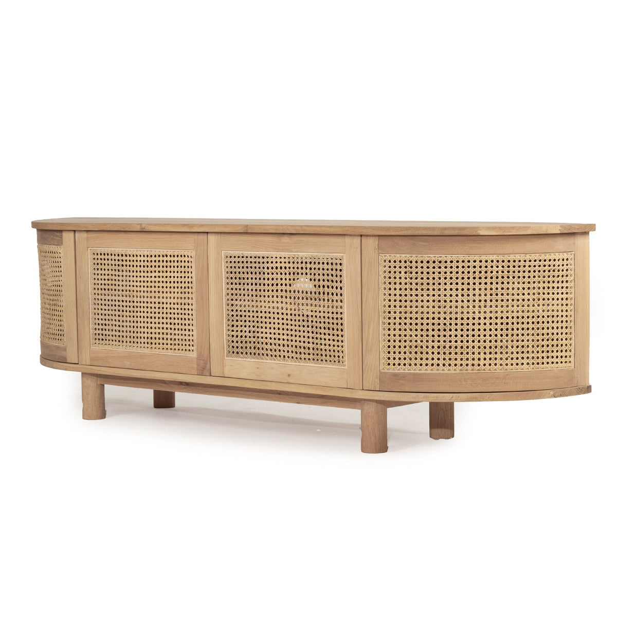 Tropical Springs Round Ended Entertainment Unit in Natural – 4 Door - Notbrand