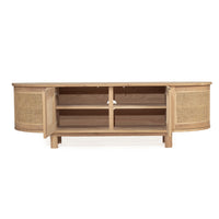 Tropical Springs Round Ended Entertainment Unit in Natural – 4 Door - Notbrand