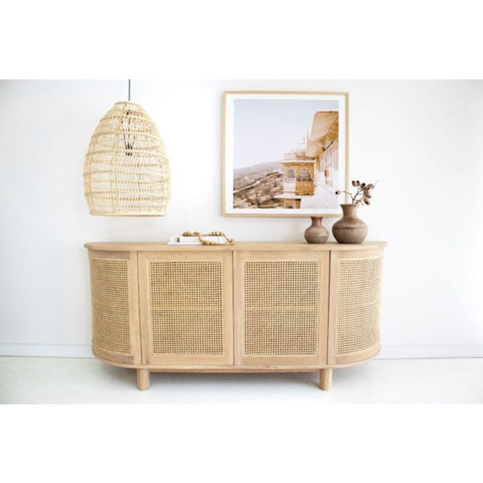 Tropical Springs Four Door Sideboard – Rounded End - Notbrand