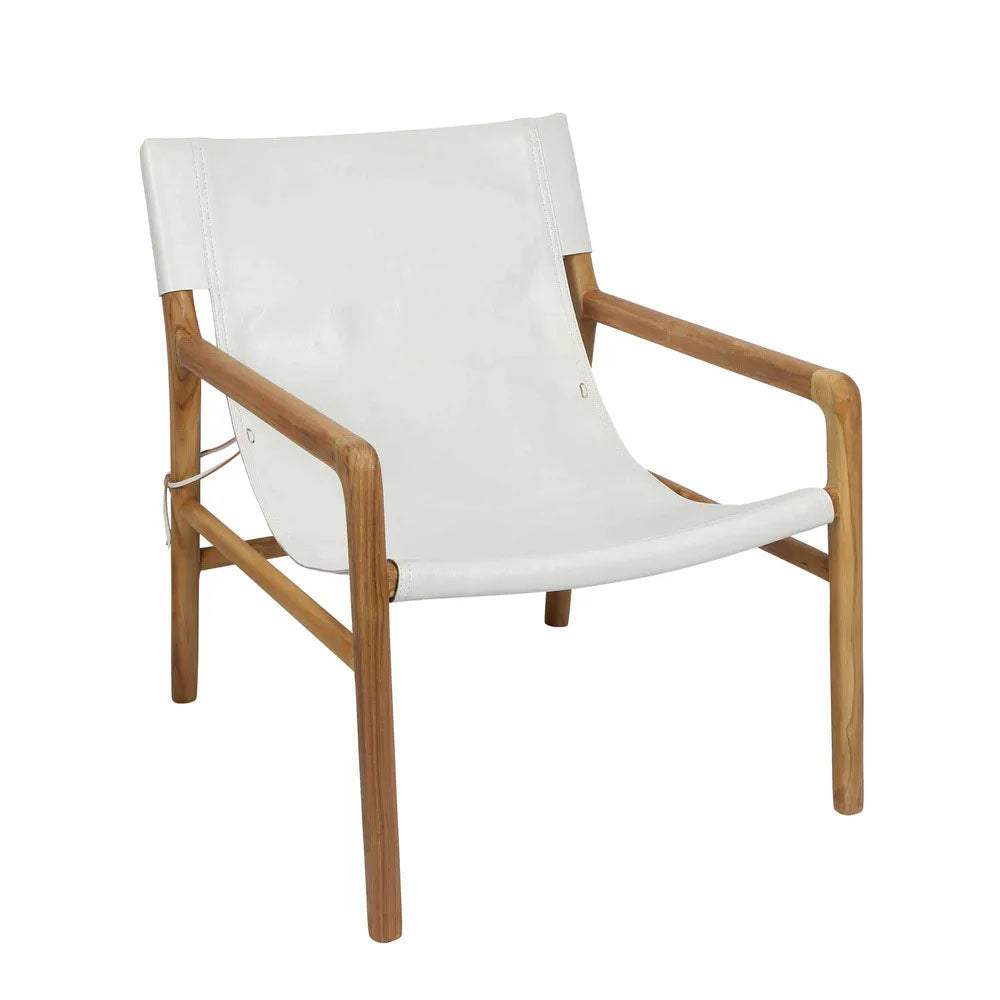Jasper Teak Wooden Chair - White - Notbrand