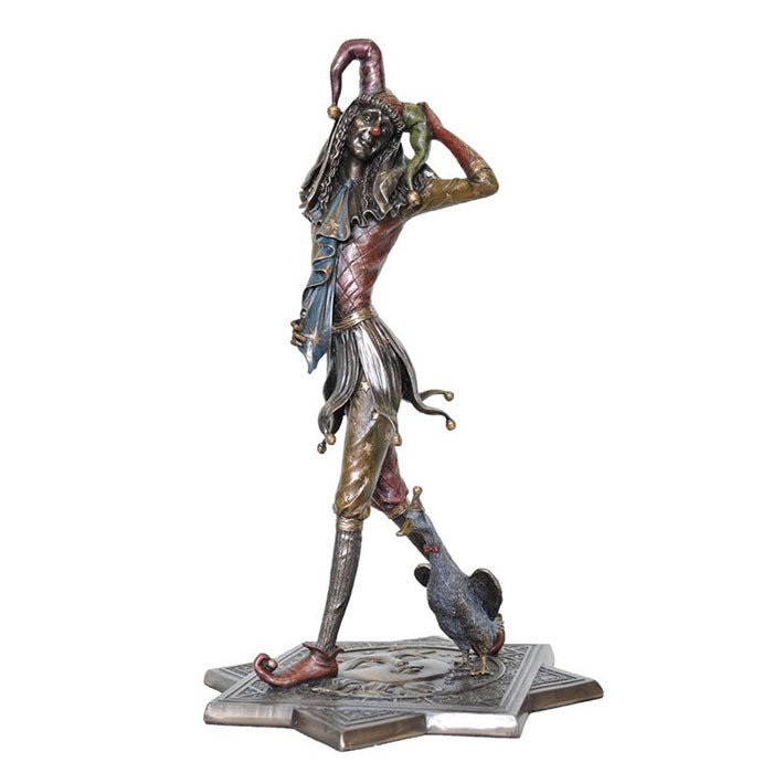 Jester With Duck Bronze Figurine - Notbrand