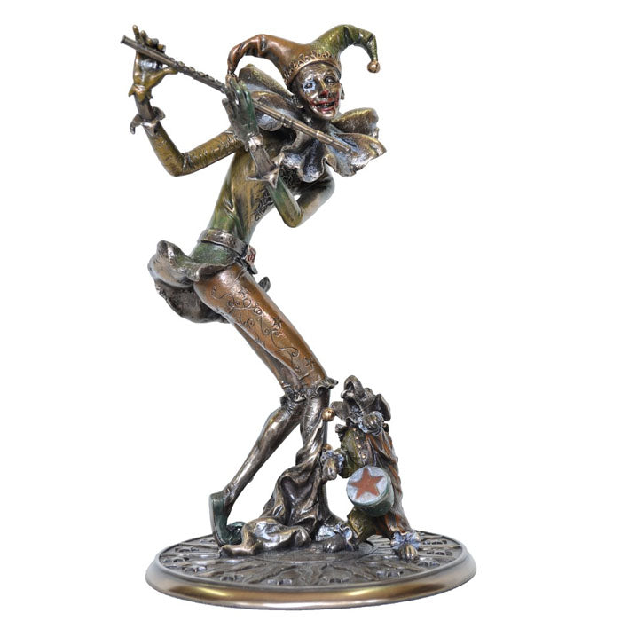 Jester With Puppy Bronze Figurine - Notbrand