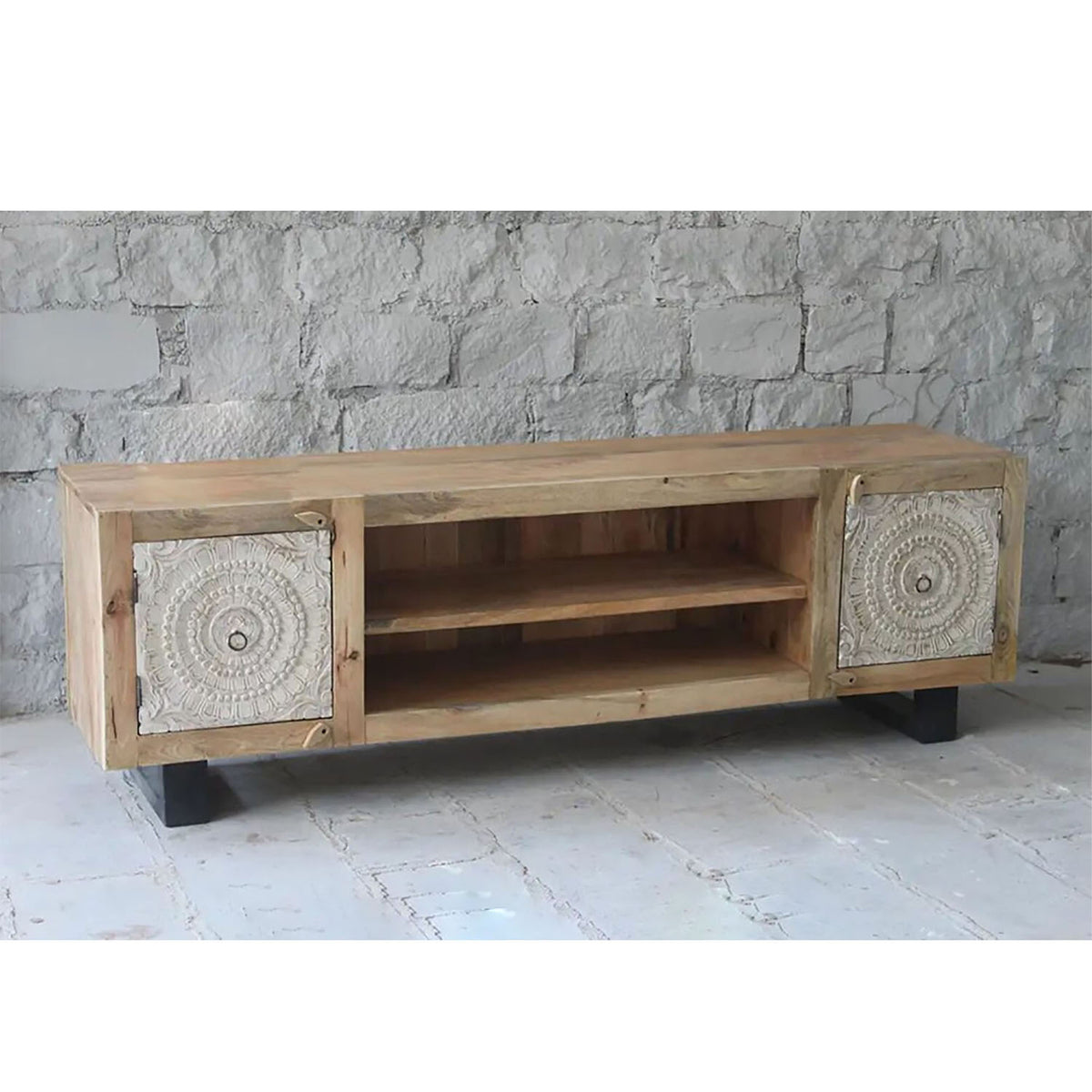 Jamica Hand Carved Reclaimed Entertainment Unit - Notbrand