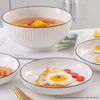 Japanese Style Ceramic Dinnerware Set in White - Set of 6 - Notbrand
