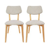 Set of 2 Jellybean Solid Timber Chairs - Sand - Notbrand