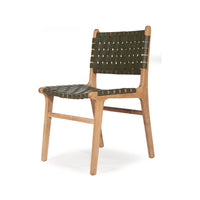 Jubilee Leather Woven Dining Chair – Olive - Notbrand