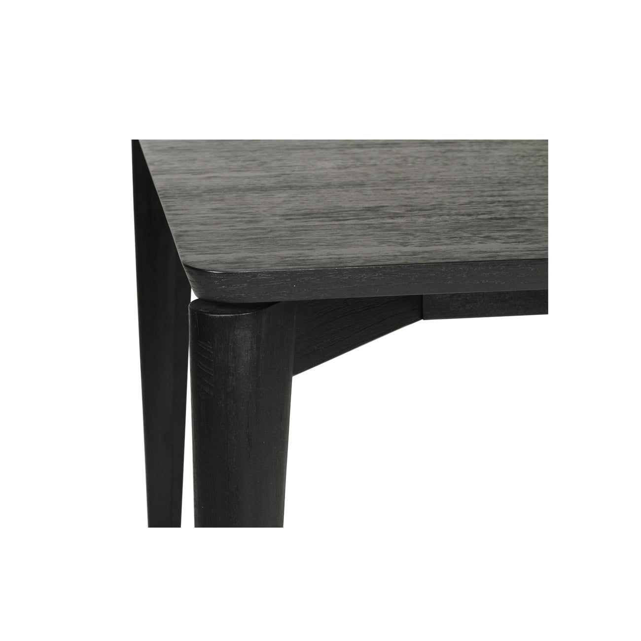 Keza Teak Wood Dining Table in Black - 90cm - Notbrand
