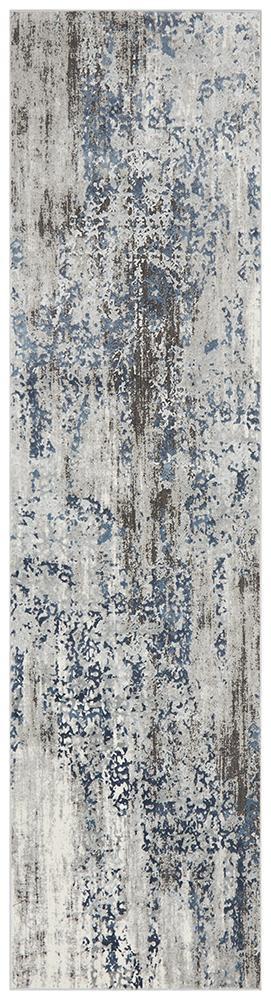 Kendra Casper Distressed Modern Rug Blue Grey White - Notbrand