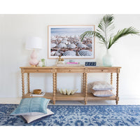 Keni Bobbin Console Table With 3 Drawers - Plain Top - Notbrand