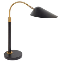 Kenya Desk Lamp with Brass Stem - Black - Notbrand