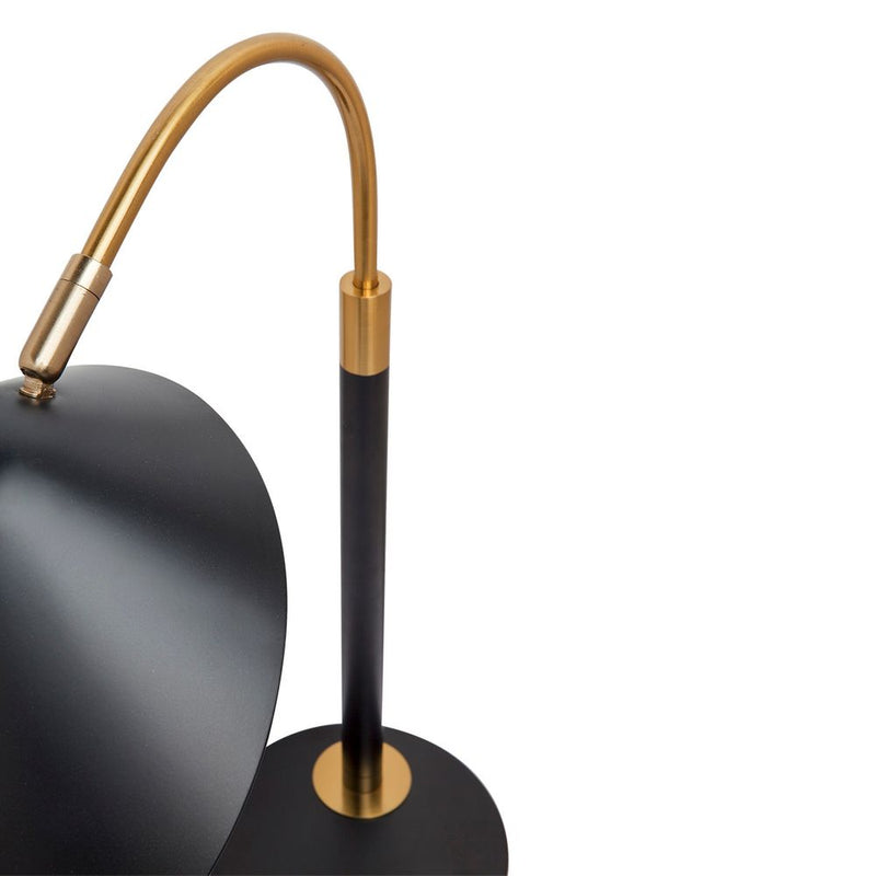 Kenya Desk Lamp with Brass Stem - Black - Notbrand