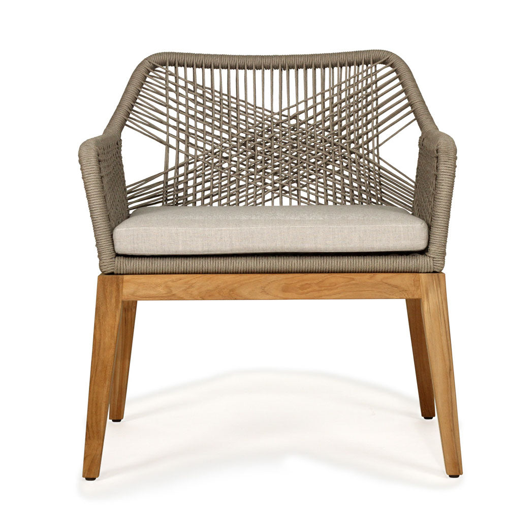 Kehra Solid teak Largo Outdoor Dining Chair - Light Grey - Notbrand