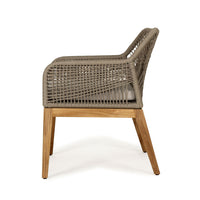 Kehra Solid teak Largo Outdoor Dining Chair - Light Grey - Notbrand