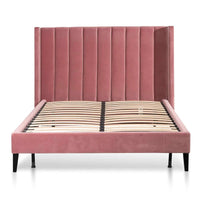 Hypericum King Bed Frame - Blush Peach Velvet - Notbrand
