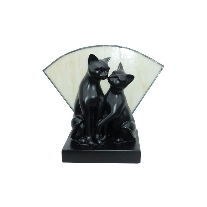 Kissing Cat Art Deco Statue Table Lamp - Bronze - Notbrand