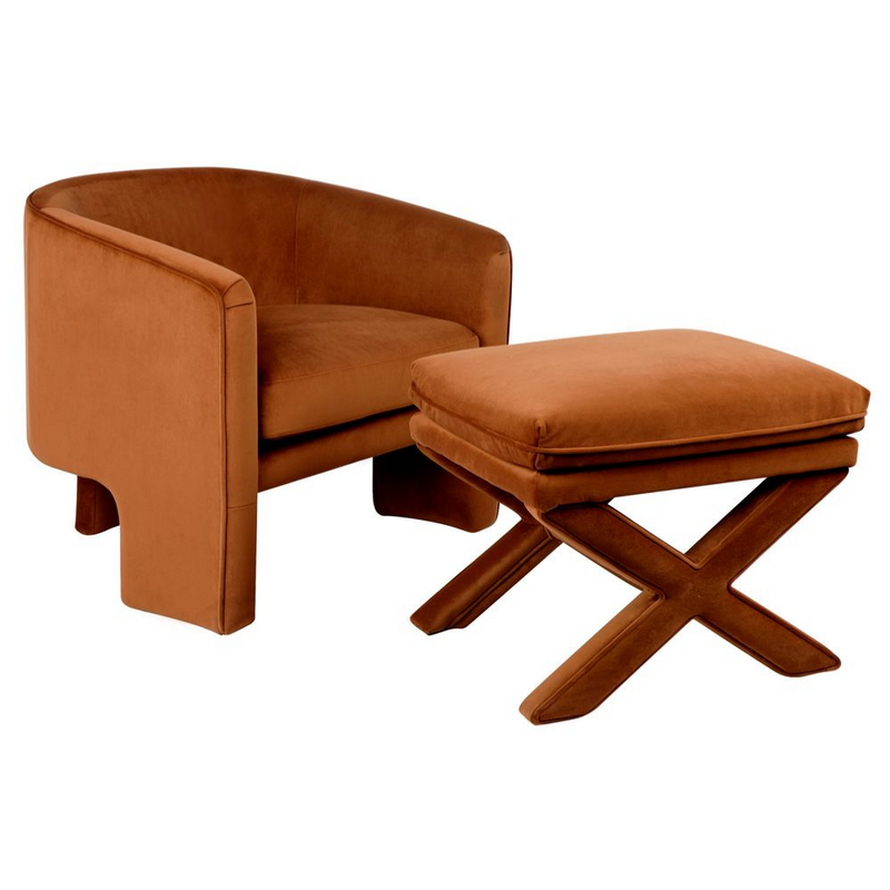 Kylie Caramel Velvet Occasional Chair - Notbrand