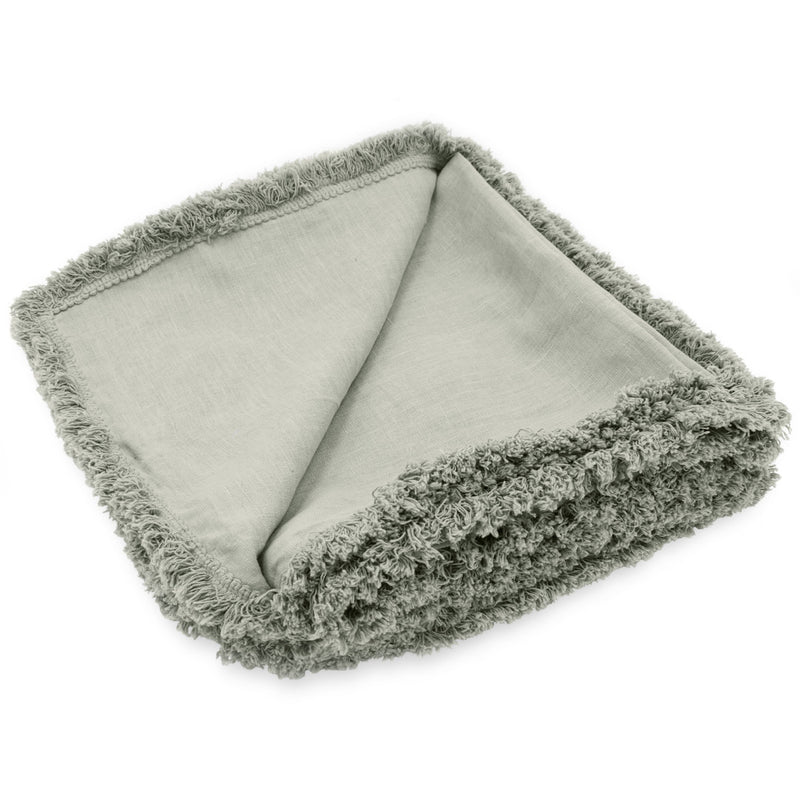 Patina Fringe Linen Tablecloth - Mint - Notbrand