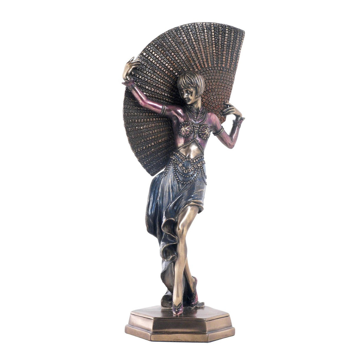 Lady With Fan Bronze Figurine - Notbrand