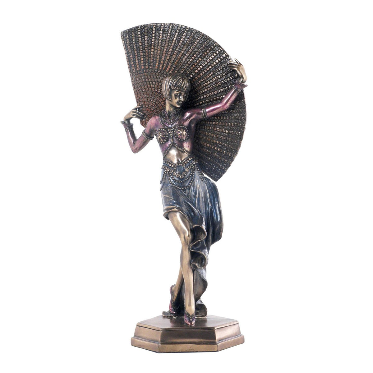 Lady With Fan Bronze Figurine - Notbrand
