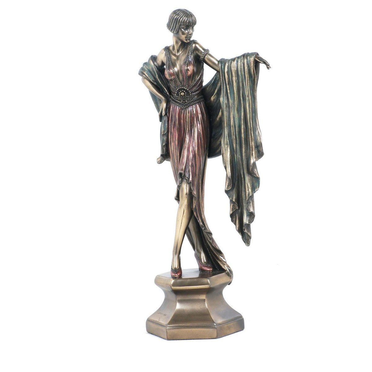 Lady With Shawl Bronze Figurine - Notbrand