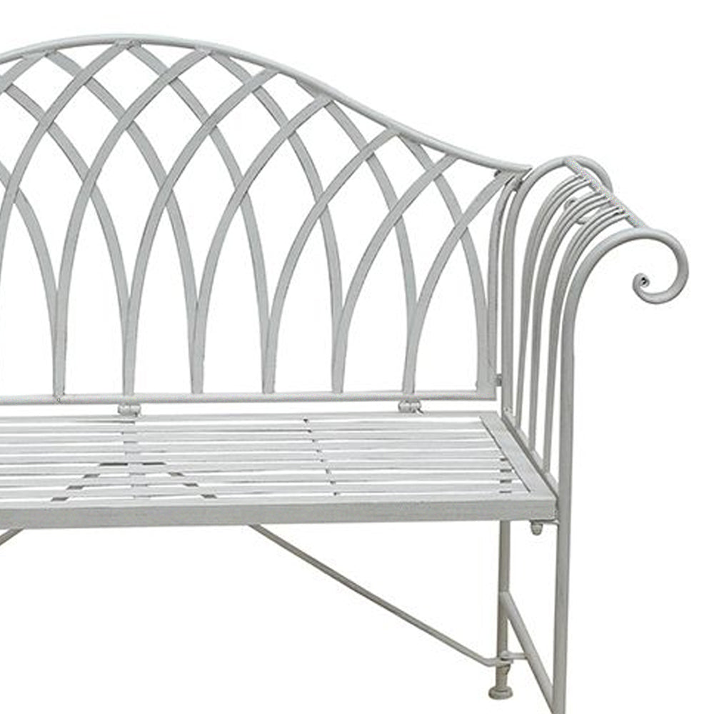 Lavinia Iron Outdoor Bench - Antique White - Notbrand