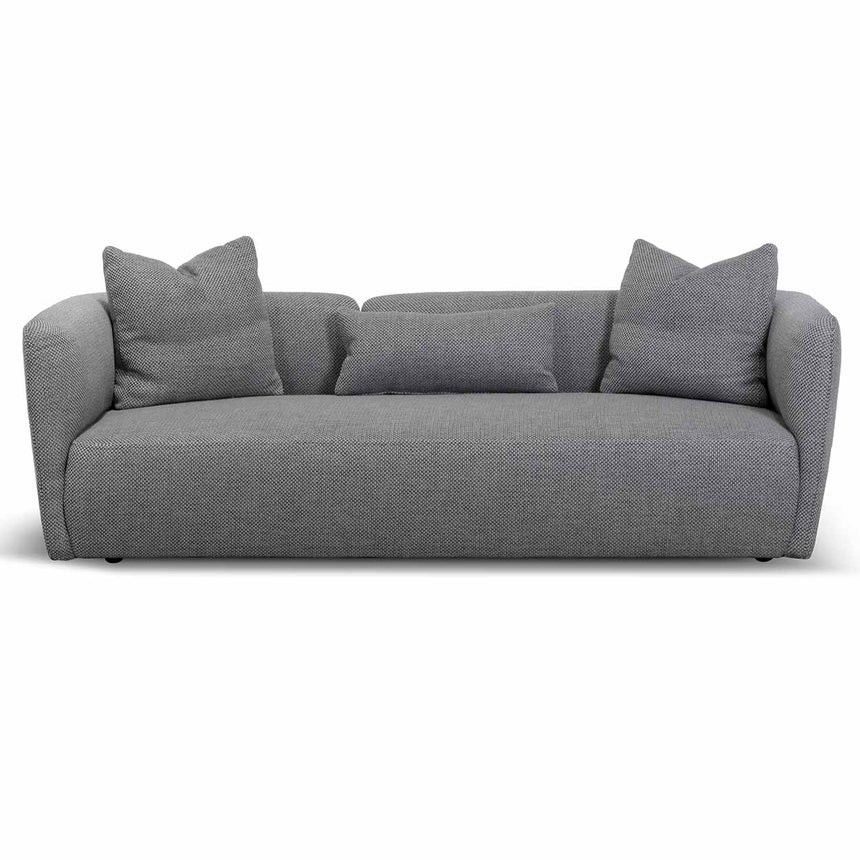 Aisa 3 Seater Fabric Sofa - Noble Grey - Notbrand
