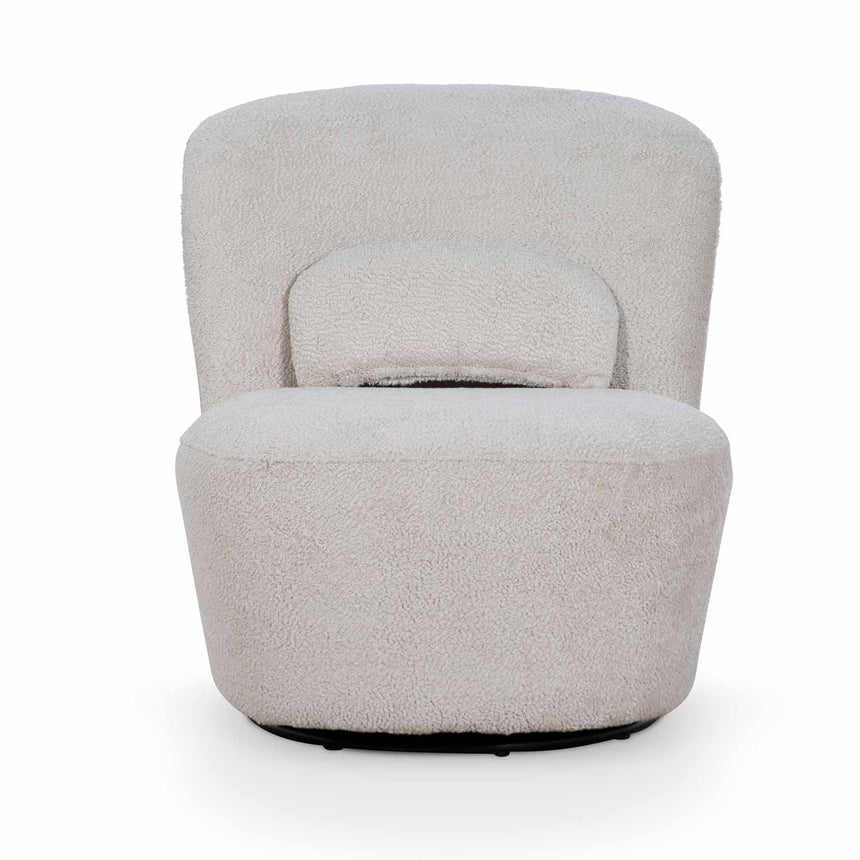 Jarc Swivel Lounge Chair - Ivory Teddy - Notbrand
