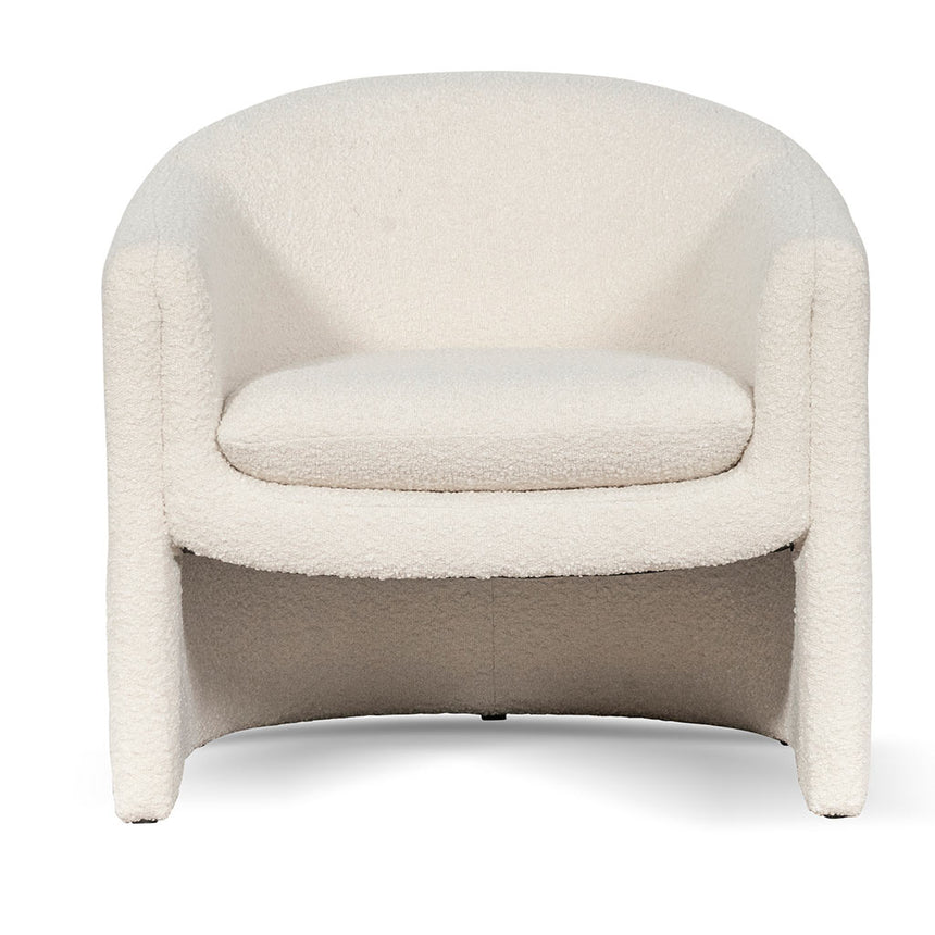Tai Boucle Armchair In Ivory White - Notbrand