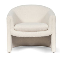 Tai Boucle Armchair In Ivory White - Notbrand