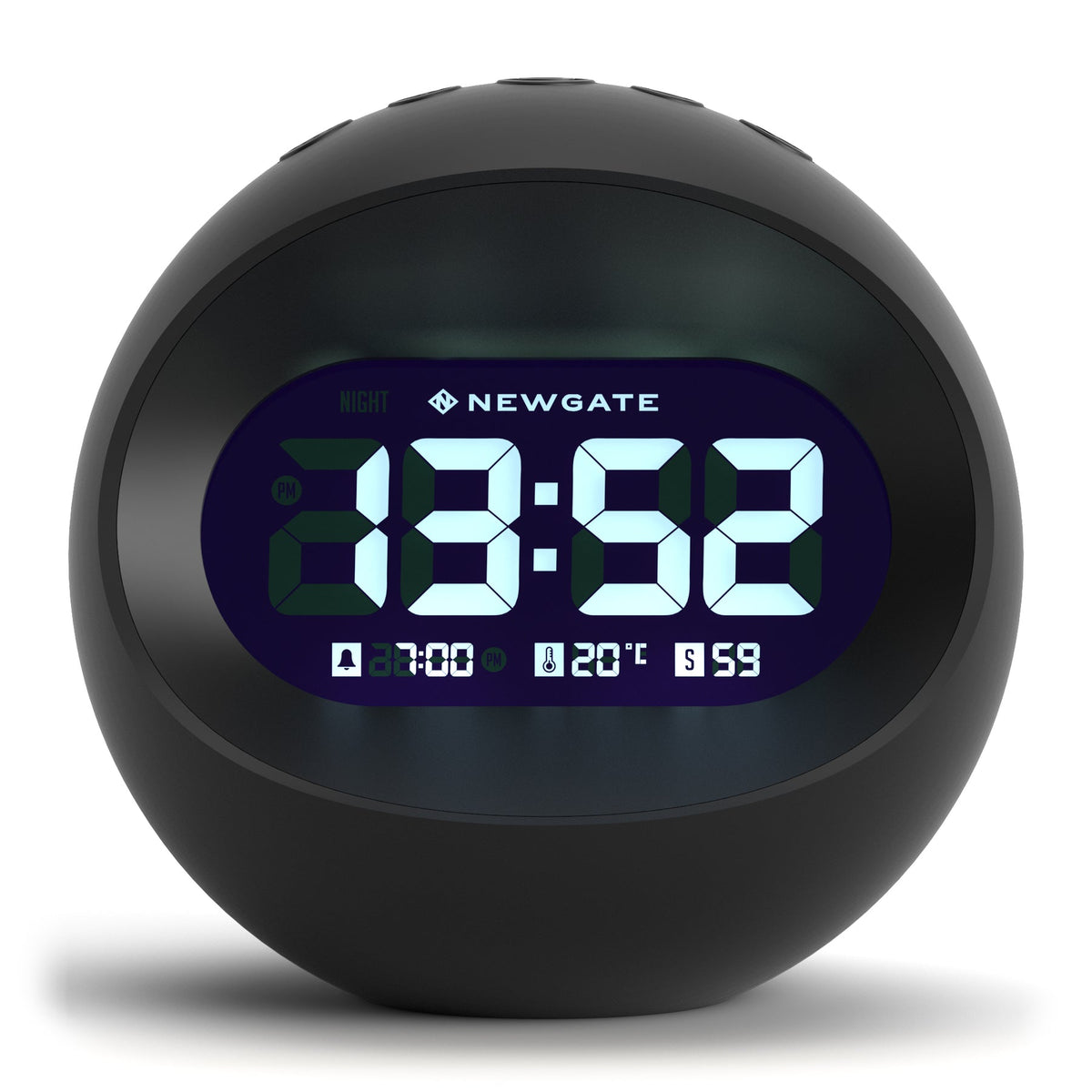 Newgate Centre Of The Earth Lcd Alarm Clock - Black - Notbrand