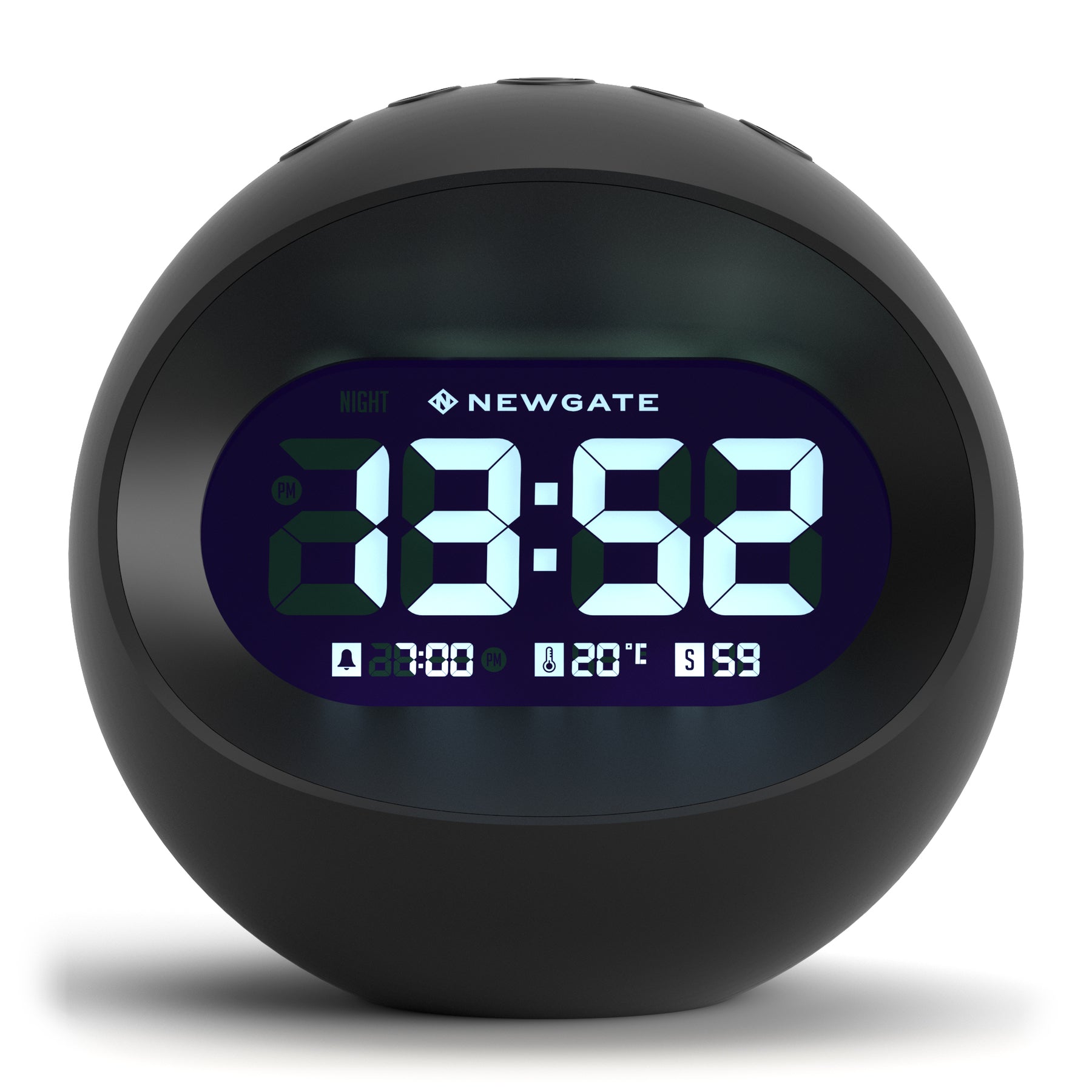 Newgate Centre Of The Earth Lcd Alarm Clock - Black - Notbrand