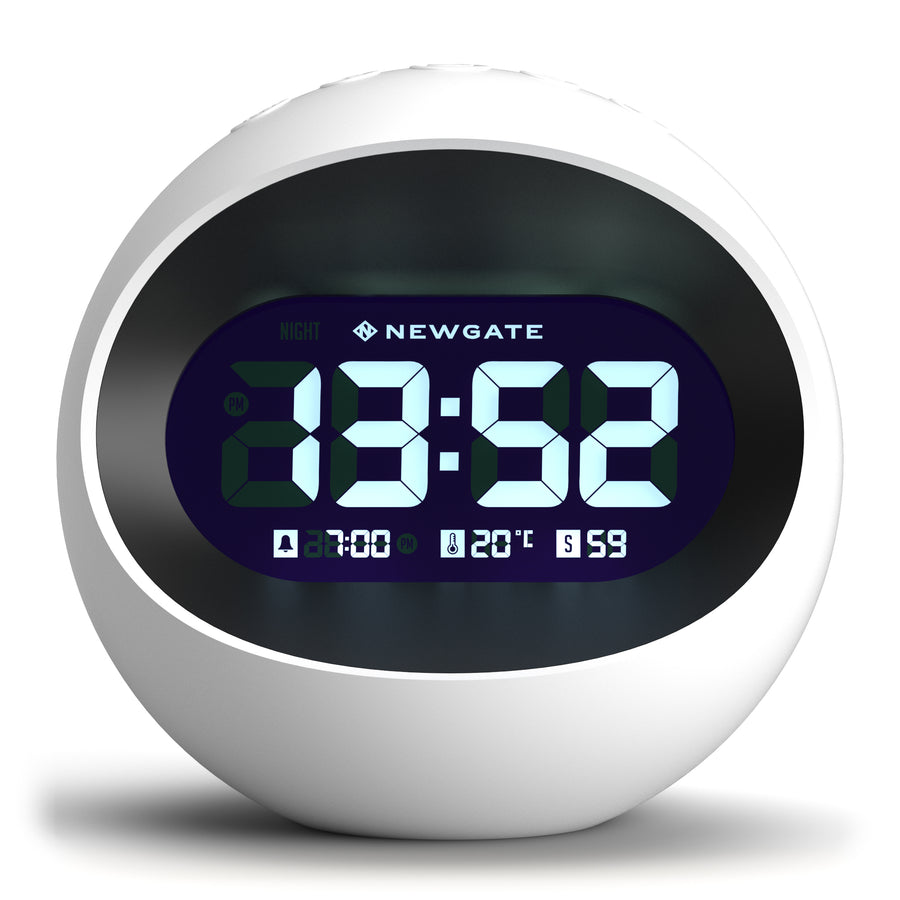 Newgate Centre Of The Earth Lcd Alarm Clock - White - Notbrand