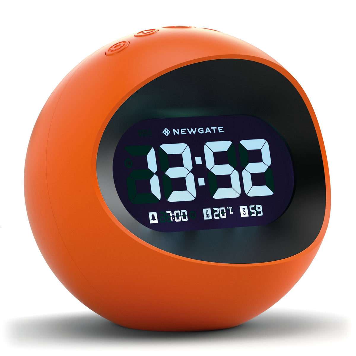 Newgate Centre Of The Earth Lcd Alarm Clock - Pumpkin Orange - Notbrand