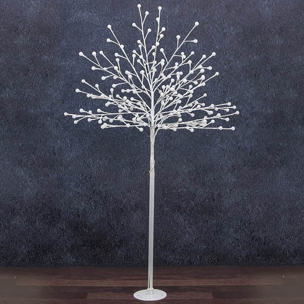 LED Tree with 200 Globe Lights in Cool White Glow - White - Notbrand