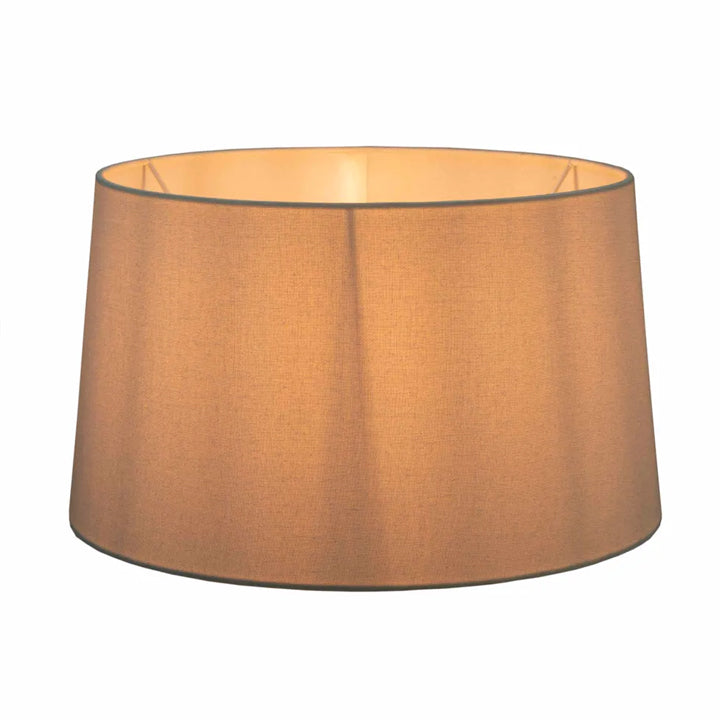 Textured Linen Drum Lamp Shade in Ivory - XL - Notbrand