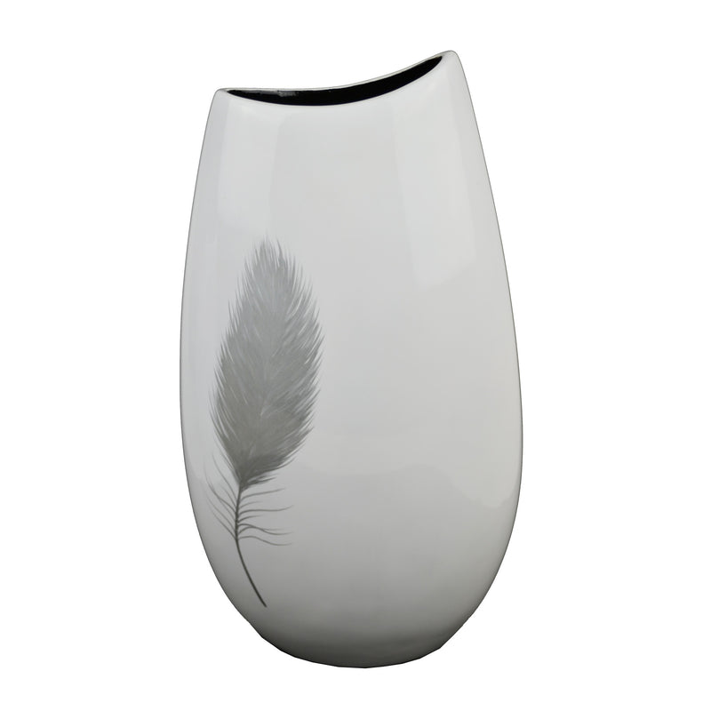 Alyssum Lacquer White Feather Vase - Notbrand