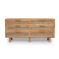 Ciral Chest Of 6 Drawers in Natural - 160cm - Notbrand