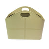 Dwell Off White Leather Magazine Basket with Handle - Notbrand