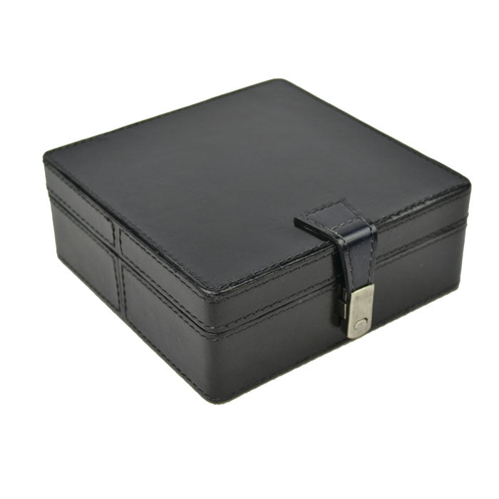 Black Leather Square Storage Box - Notbrand
