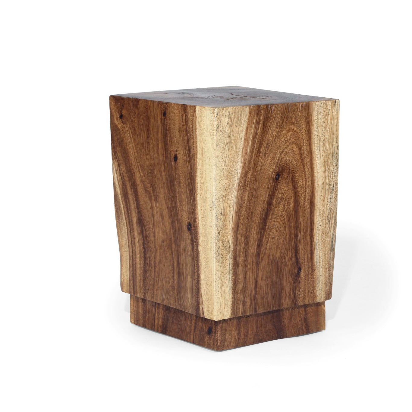 Leena Solid Teak Cube Side Table - Notbrand