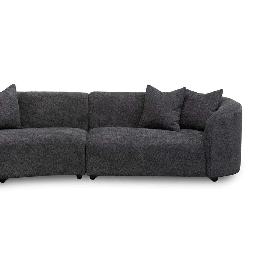 Andalorn Left Chaise Fleece Fabric Sofa - Charcoal - Notbrand