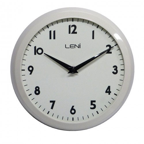 Leni Gloss Ivory School Wall Clock - Notbrand