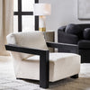 Lennon Boucle Occasional Chair With Timber Arms - Ivory - Notbrand